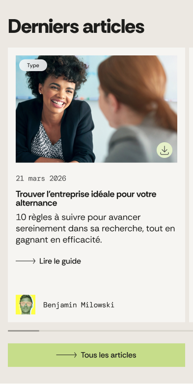 Design page mobile derniers articles